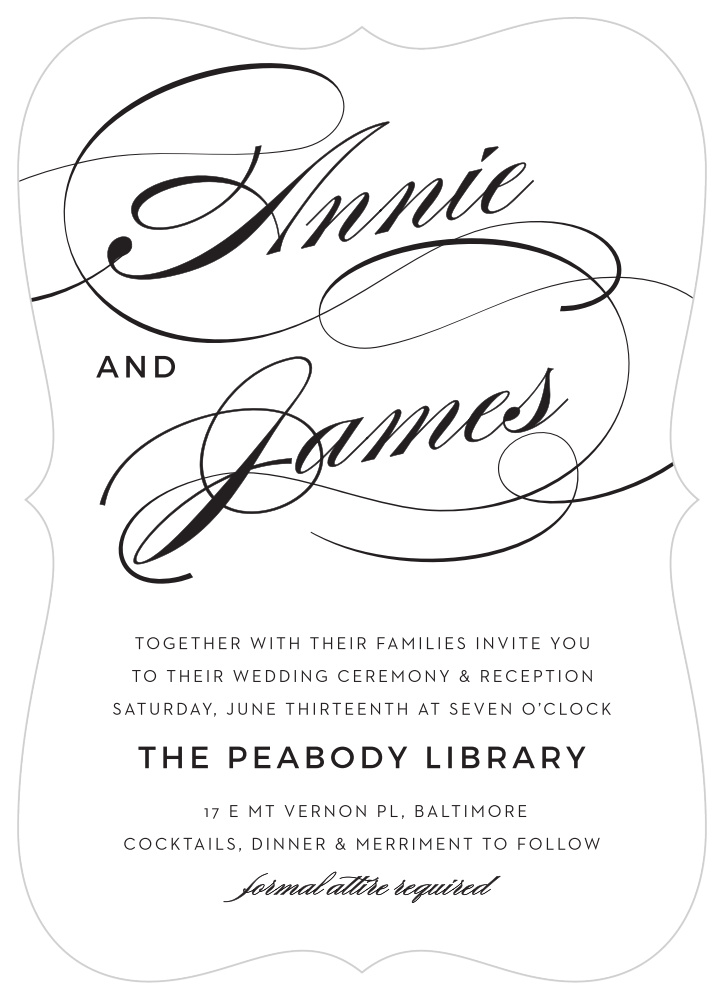 Swirling Simplicity Foil Wedding Invitations