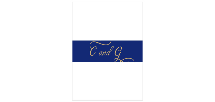 Script Emblem Foil Wedding Belly Bands