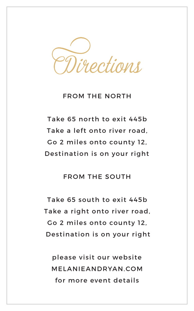 Script Emblem Foil Direction Cards