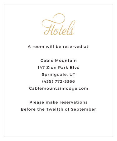 Script Emblem Foil Accommodation Cards