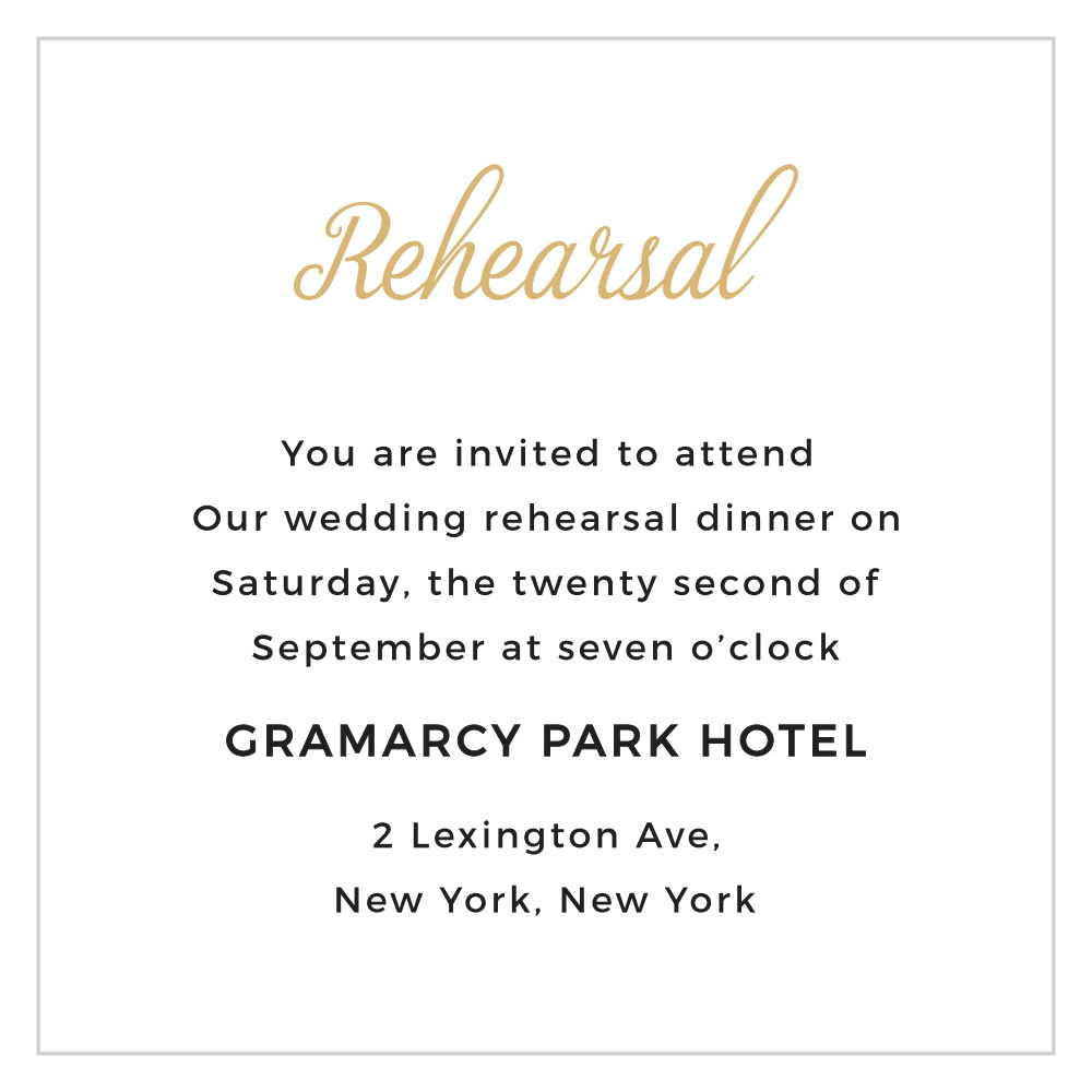 Script Emblem Foil Ceremony Cards