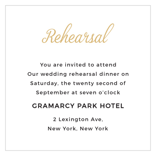 Script Emblem Foil Ceremony Cards