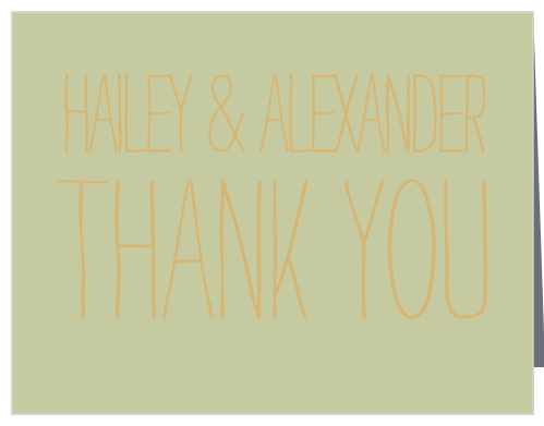 Rustic Type Foil Wedding Thank You Cards