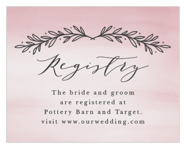 Watercolor Initials Registry Cards