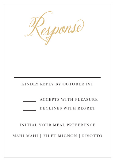 Romantic Calligraphy Foil Response Cards