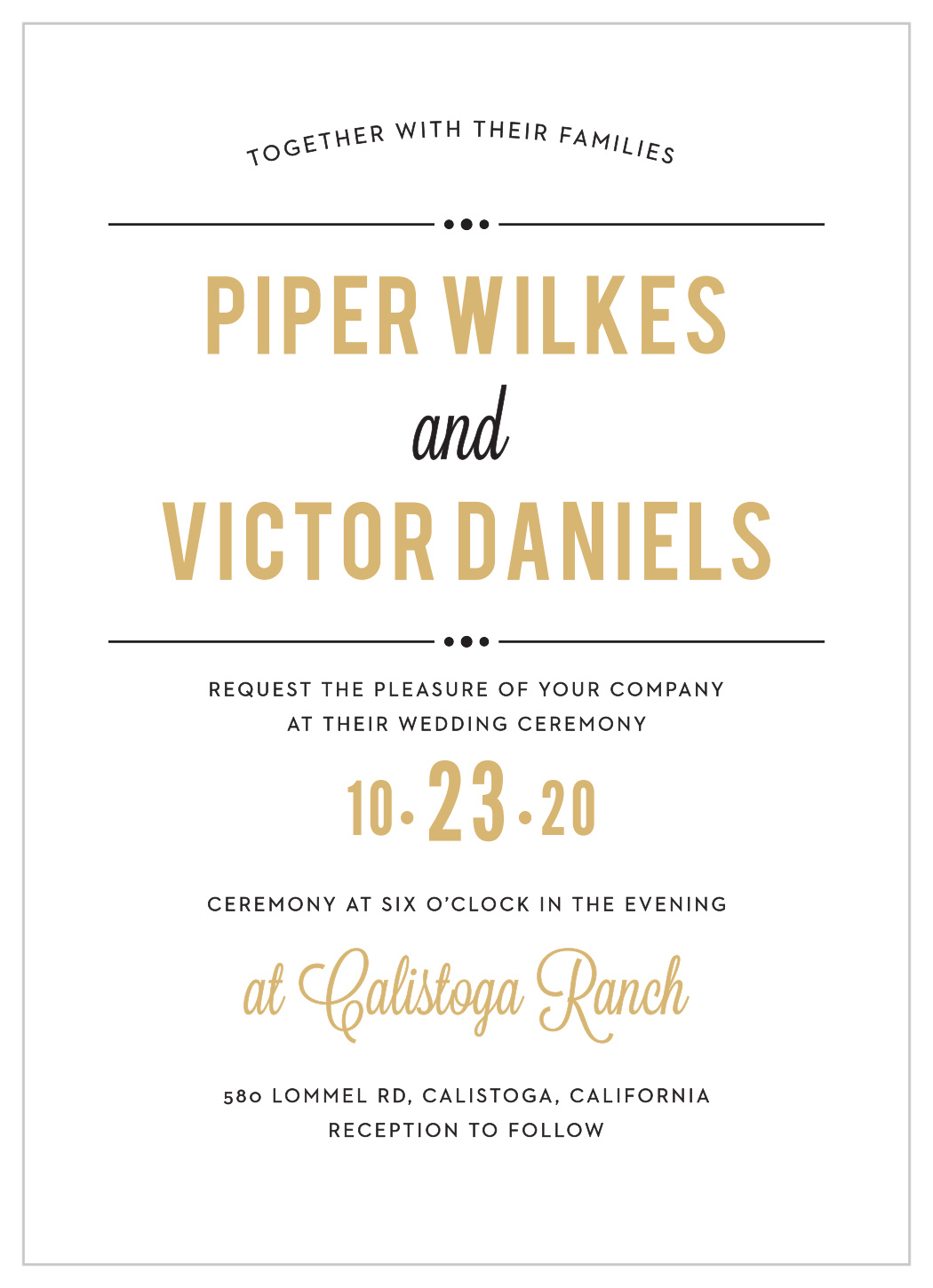 Perennial Playbill Foil Wedding Invitations