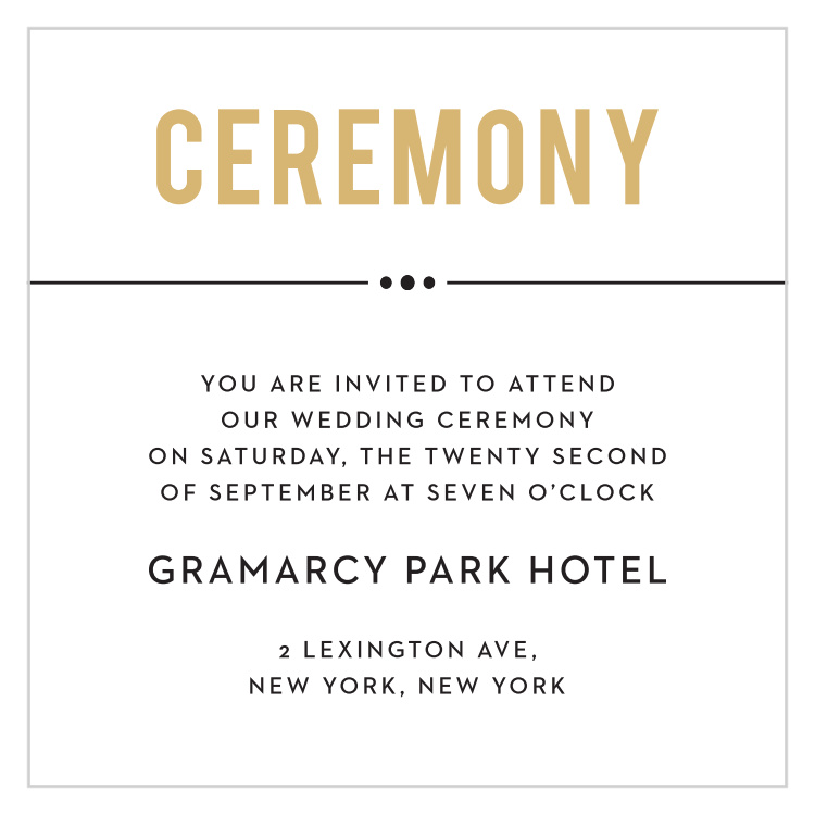 Perennial Playbill Foil Ceremony Cards