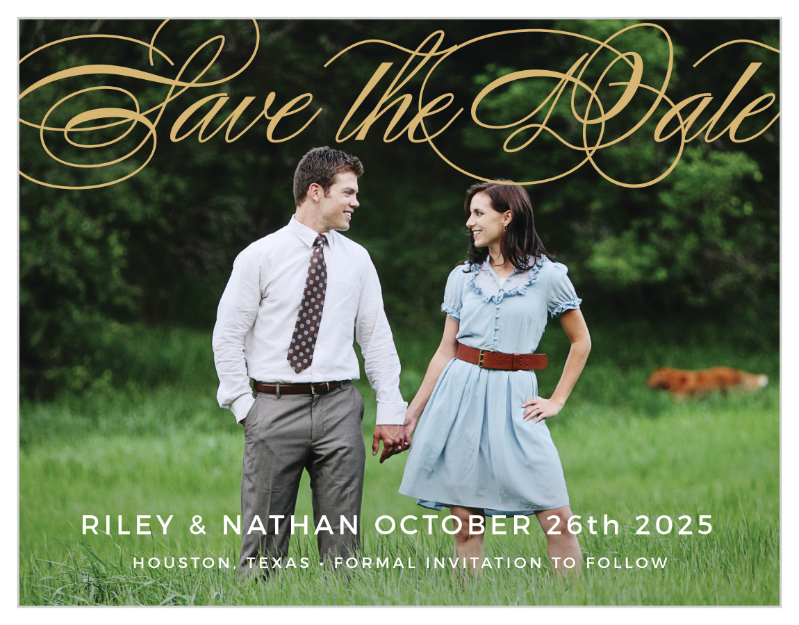 Charmed Monogram Foil Save the Date Magnets