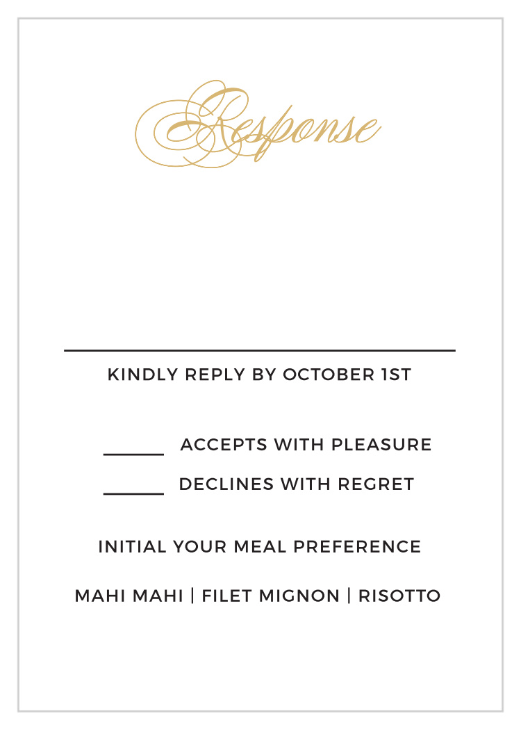 Charmed Monogram Foil Response Cards