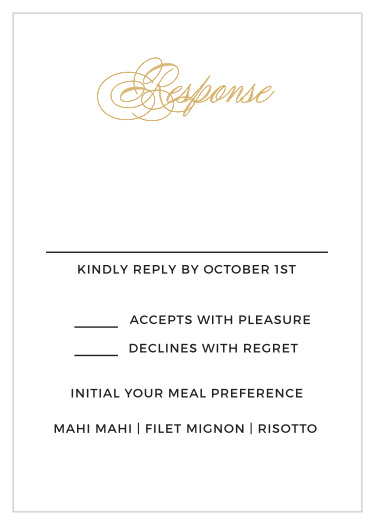 Charmed Monogram Foil Response Cards