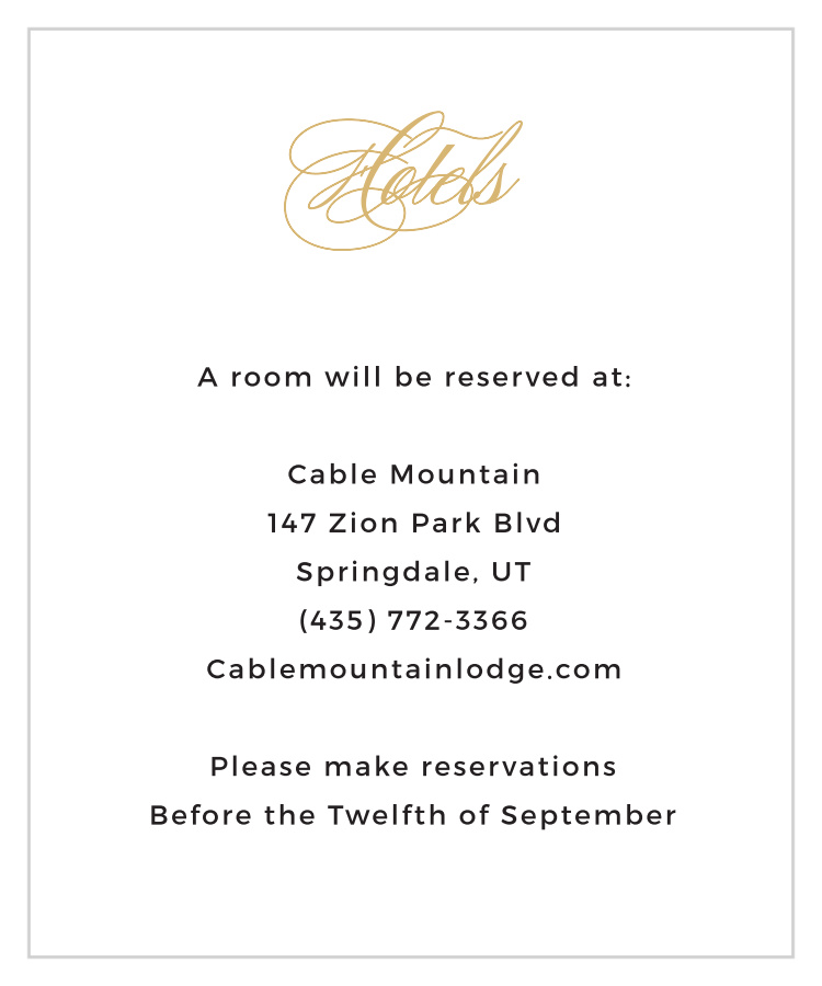 Charmed Monogram Foil Accommodation Cards