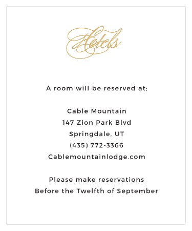 Charmed Monogram Foil Accommodation Cards