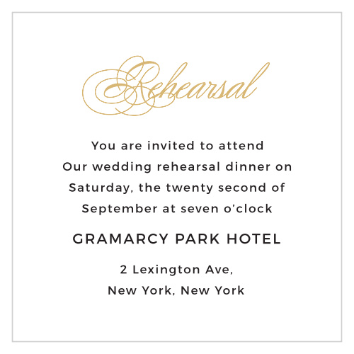 Charmed Monogram Foil Rehearsal Cards