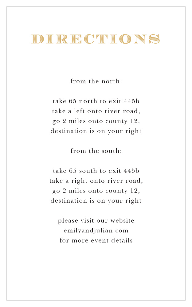 Cheri Foil Direction Cards