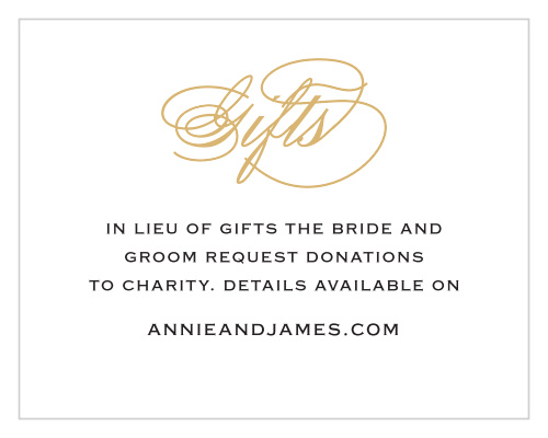 Glamorous Typography Foil Registry Cards
