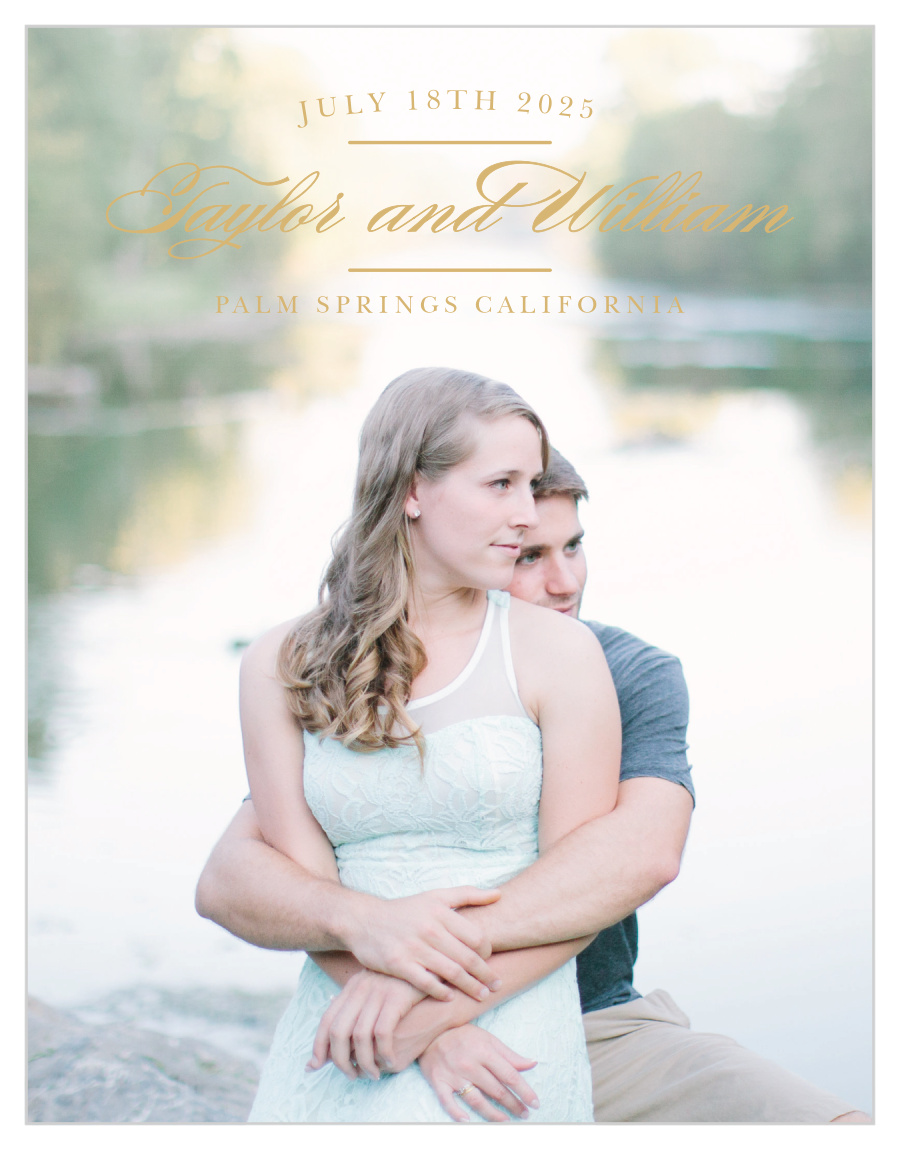 Elegant Vintage Foil Save the Date Cards