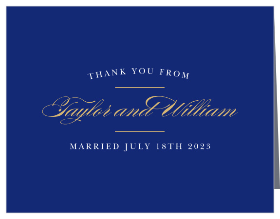 Elegant Vintage Foil Wedding Thank You Cards