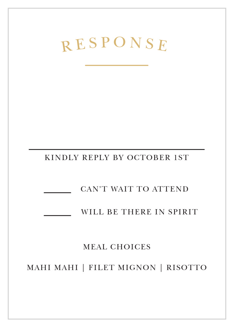 Elegant Vintage Foil Response Cards
