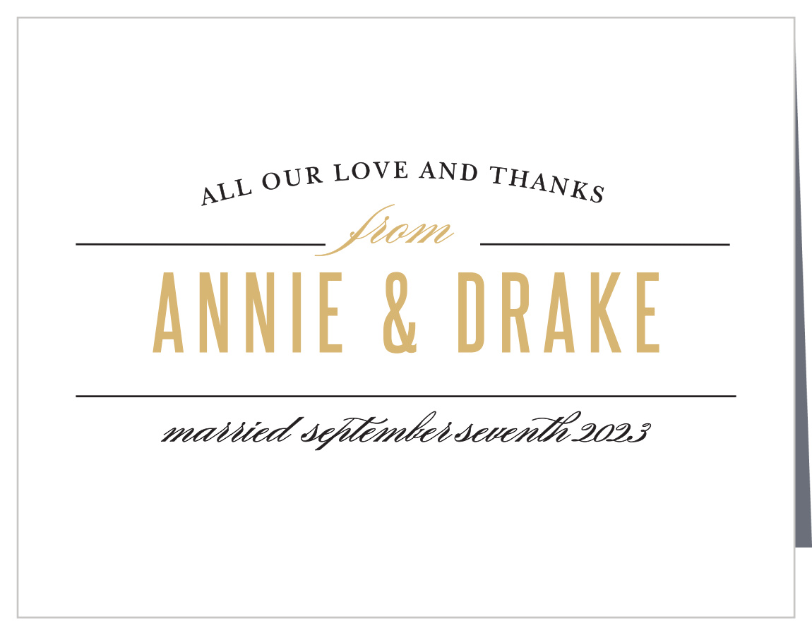 Destination Weekend Foil Wedding Thank You Cards