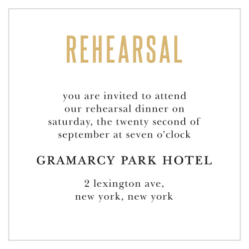 Destination Weekend Foil Rehearsal Cards