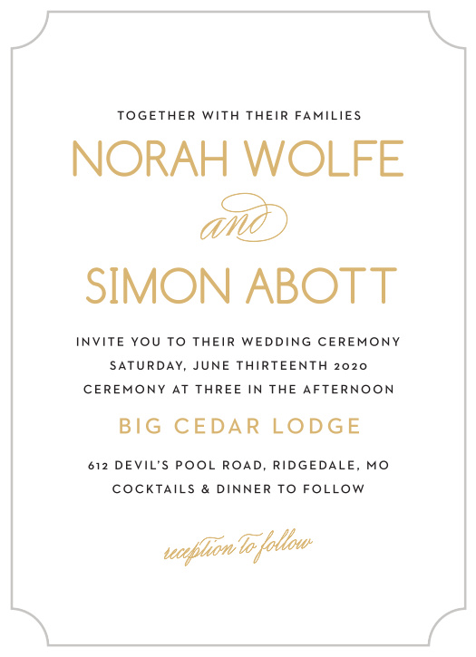 Deco Type Foil Wedding Invitations