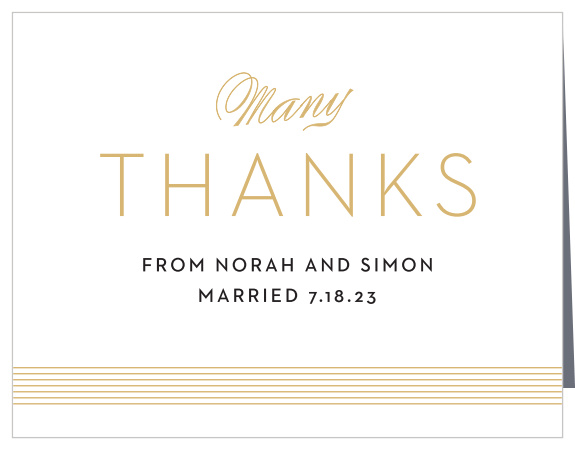 Deco Type Foil Wedding Thank You Cards