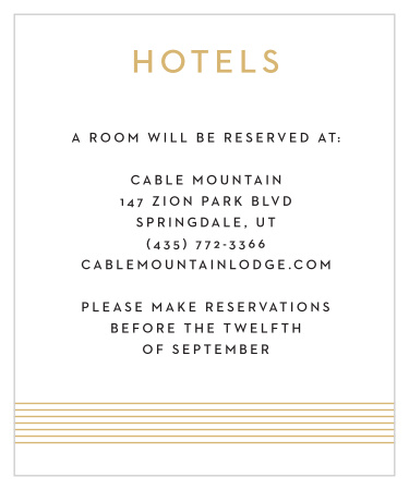 Deco Type Foil Accommodation Cards 