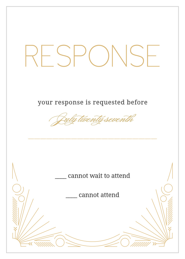 Framed Art Deco Foil Response Cards