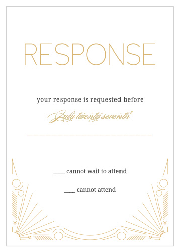 Framed Art Deco Foil Response Cards
