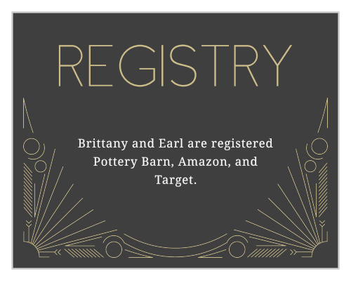 Framed Art Deco Foil Registry Cards