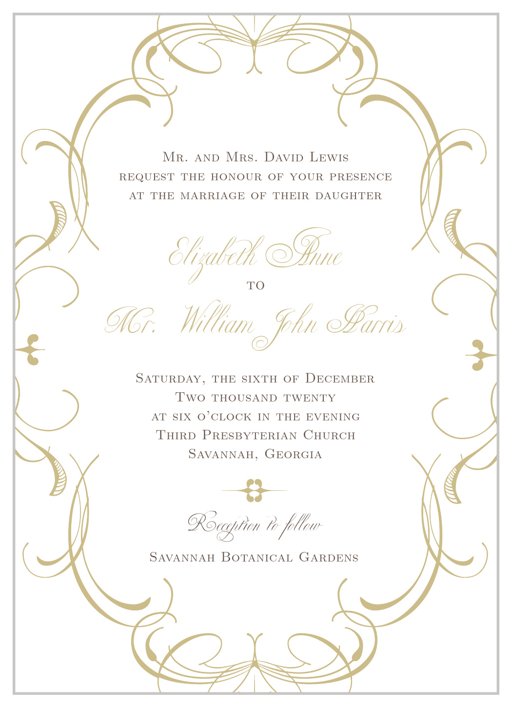 Flourish Charm Foil Wedding Invitations