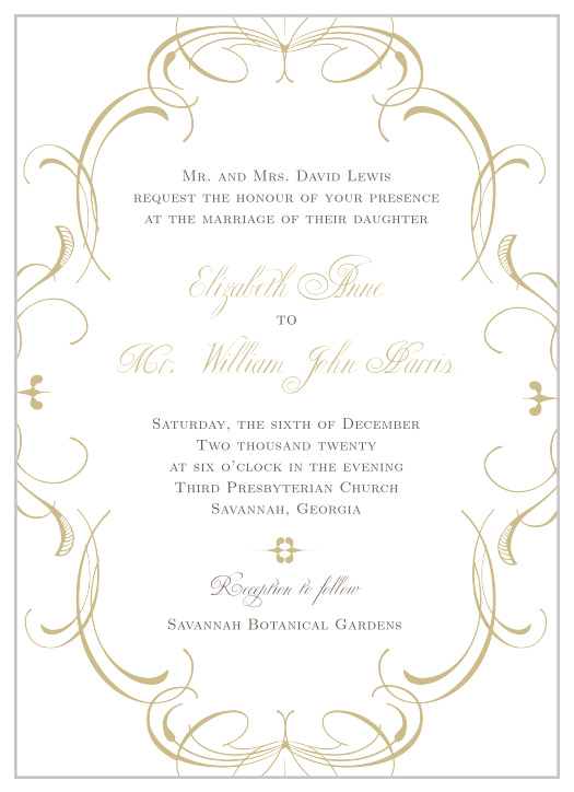 Flourish Charm Foil Wedding Invitations