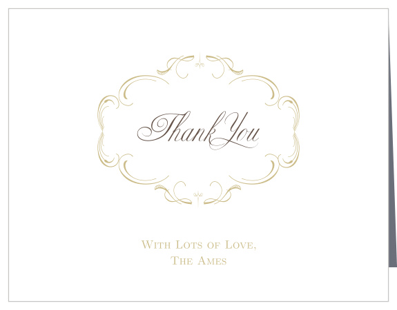 Flourish Charm Foil Wedding Thank You Cards