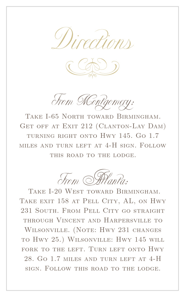 Flourish Charm Foil Direction Cards
