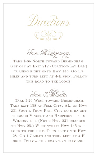 Flourish Charm Foil Direction Cards