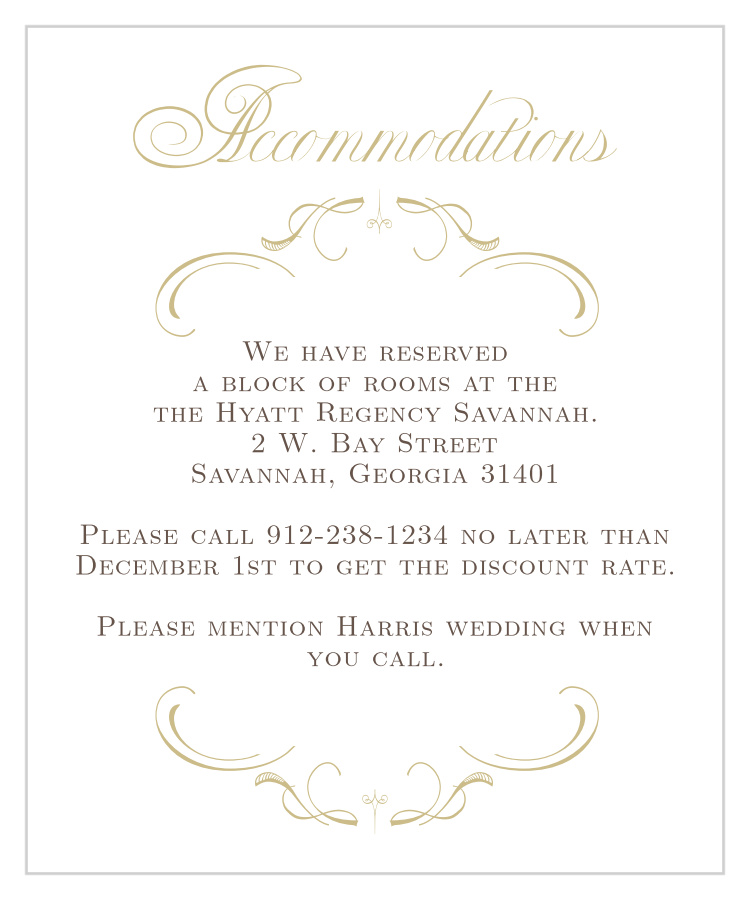 Flourish Charm Foil Accommodation Cards