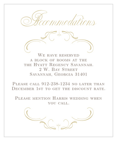 Flourish Charm Foil Accommodation Cards