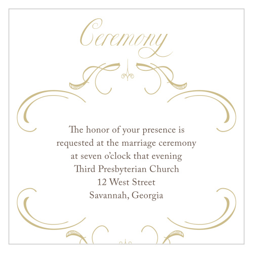 Flourish Charm Foil Ceremony Cards
