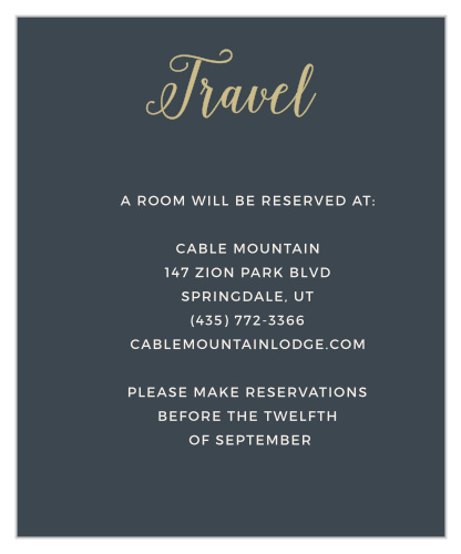 Illustrated Corner Wreath Foil Accommodation Cards 