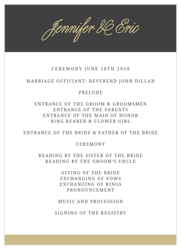 Modern Forever Foil Wedding Programs