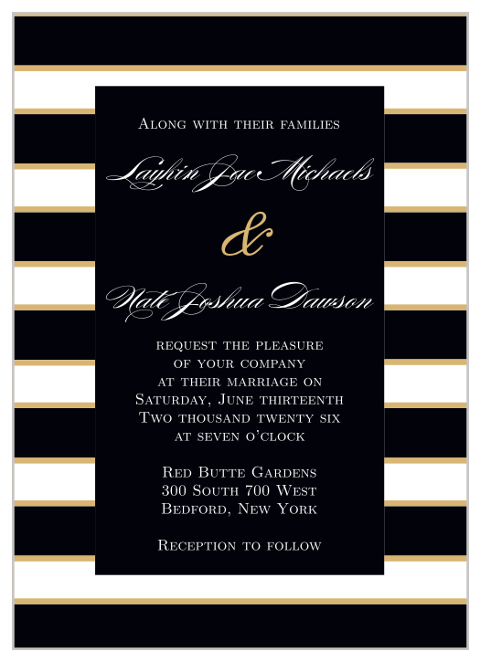 Elegant Foil Stripes Wedding Invitations