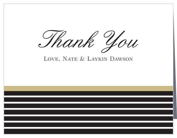 Elegant Foil Stripes Wedding Thank You Cards