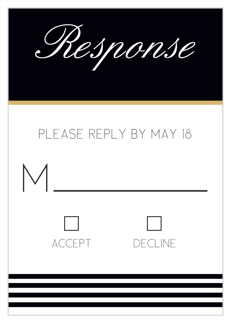 Elegant Foil Stripes Response Cards