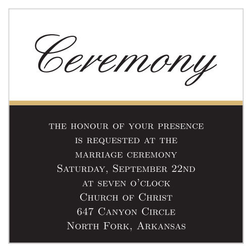 Elegant Foil Stripes Ceremony Cards