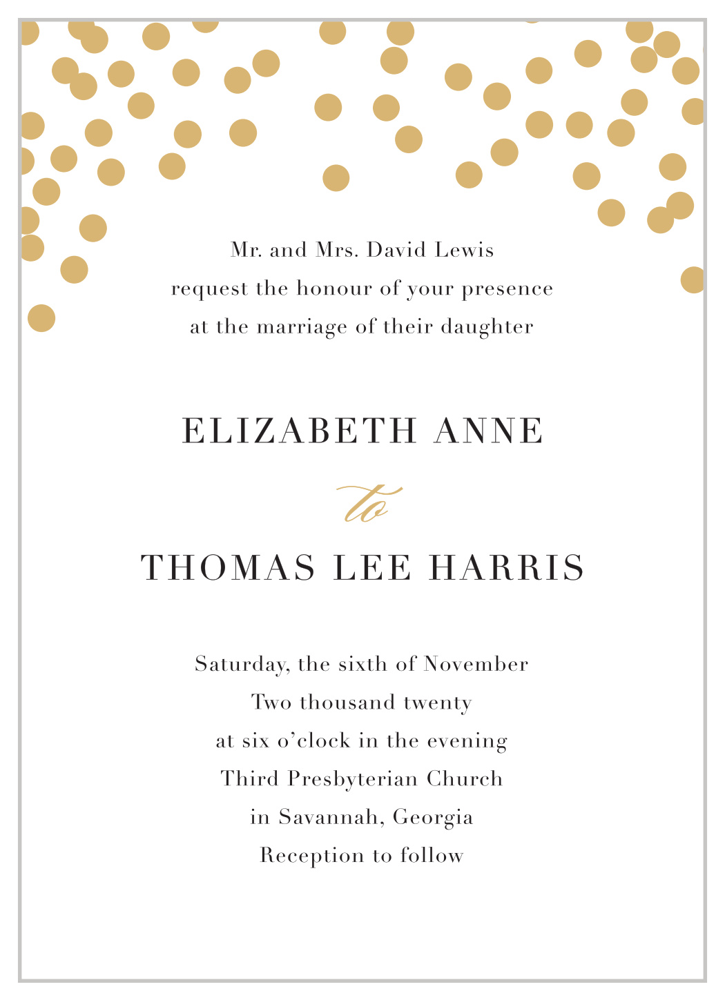 Glamorous Standard Foil Wedding Invitations