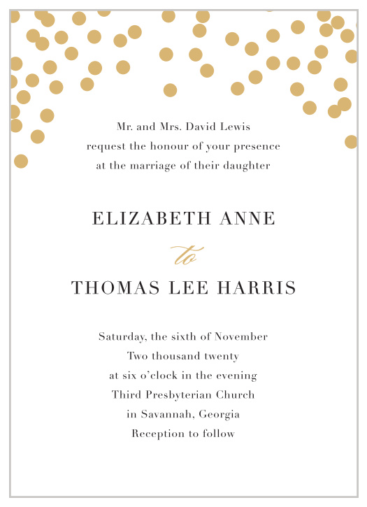 Glamorous Standard Foil Wedding Invitations