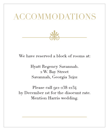 Glamorous Standard Foil Accommodation Cards 
