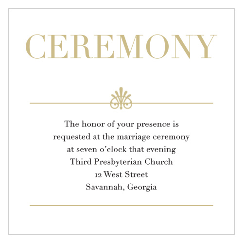 Glamorous Standard Foil Ceremony Cards