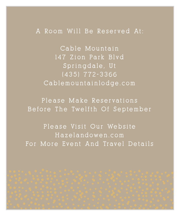 Confetti Dots Foil Accommodation Cards 