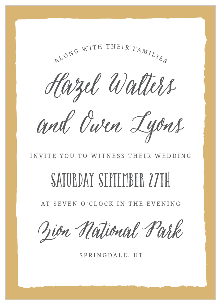 Painted Border Foil Wedding Invitations